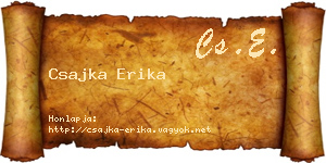Csajka Erika névjegykártya